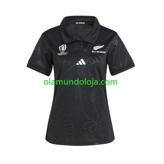 Camisola Rugby ALL BLACKS Mulher Equipamento Primeiro RWC 2023 Manga Curta